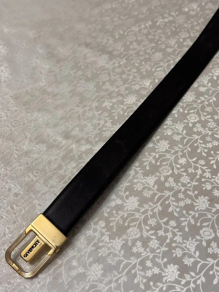 GIVENCHY ベルト　レザー　金金具　ヴィンテージ GIVENCHY ジバンシー ベルト レザー ブルー ゴールド金具