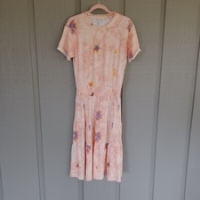 Peace Love World Tee Shirt Dress Size SP Women Cotton Jersey Tiered Short Sleeve