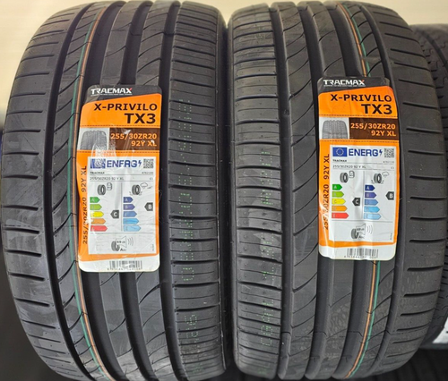 2X NEU TRACMAX/ROLLE 255/30 ZR20 XL 92Y UHP REIFEN 255 30 20 2553020 C+B 69DB - Bild 1 von 4