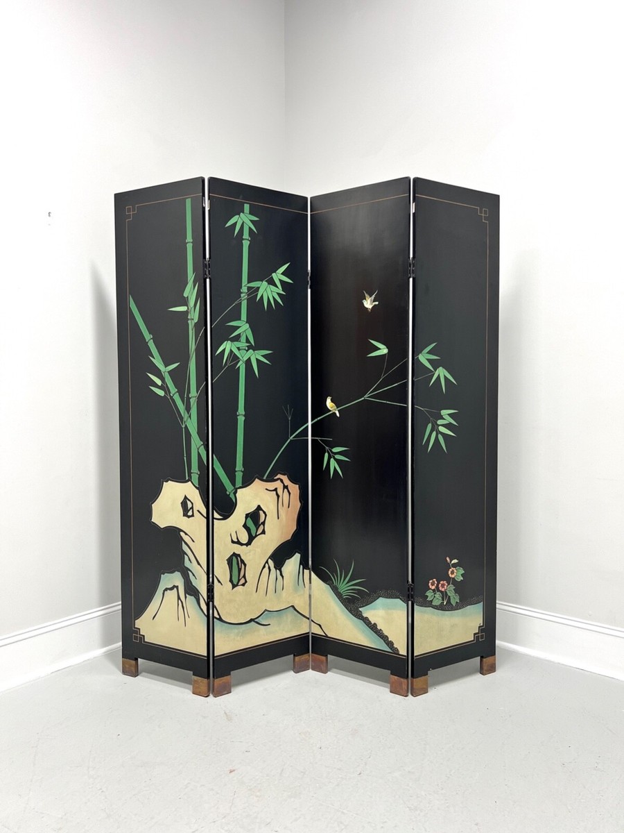 Mid Century Chinese Export Four Panel Coromandel Folding