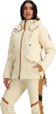 $699 Obermeyer Womens Meribel Down Jacket, Sandbar, Size 10