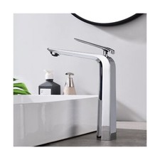 Tall Vessel Bathroom Faucets Chrome Silver Basin Mixer Tap Single Handle1 Hol...
