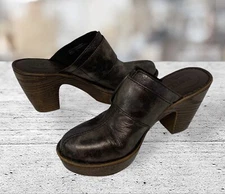 Born Ibra Moro Mule Metallic Bronze Buckle Block Heel Clogs #B67806 Women’s Sz 8