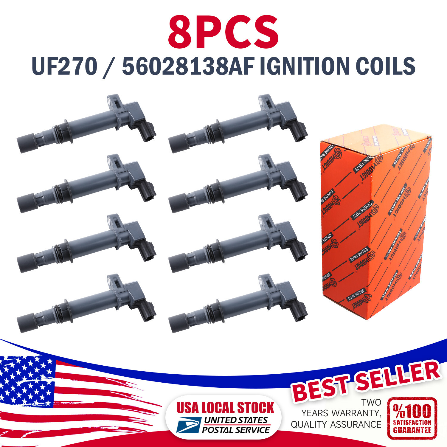 8 Ignition Coils for 04-08 Dodge Jeep Mitsubishi 3.7L V6 4.7L V8 UF270 Compatible