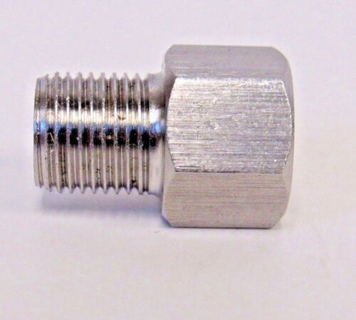 NUEVO ADAPTADOR DE ACERO INOXIDABLE 304 1/8"" NPT MUJER X 1/8"" BSPP HOMBRE NUEVO - Imagen 3 de 4
