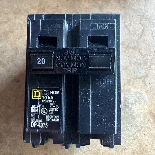 NEW OLD STOCK! SQUARE D 20 A120/240V 2-POLE CIRCUIT BREAKER HOM220