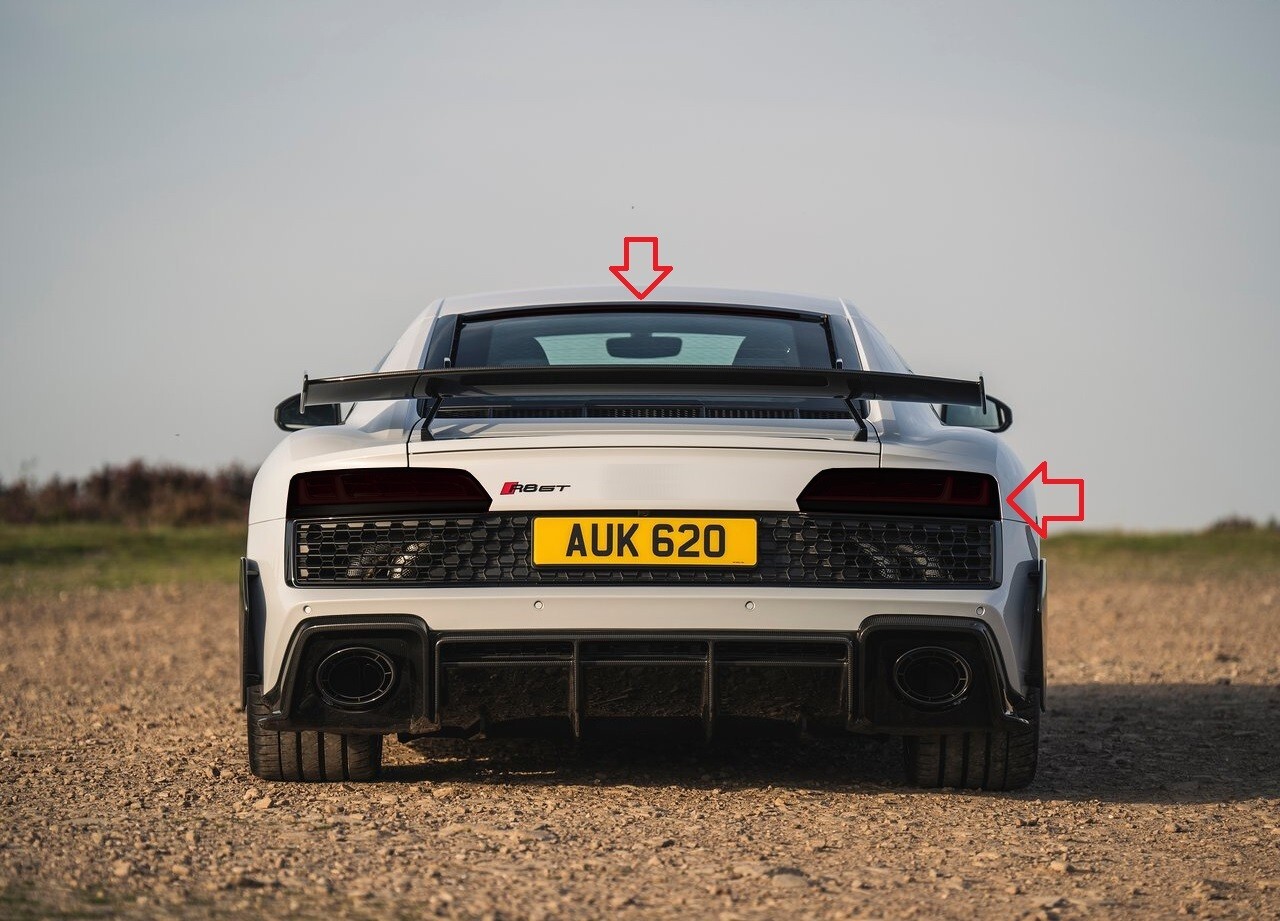 BlingLights Tinted Protective Taillight Film Covers for 2016–2024 Audi R8 Type4S