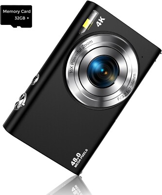 Anteam Digital Camera, 4K Free 32GB MicroSD Card