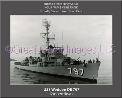 USS Weeden DE 797 Personalized Canvas Ship Photo Print Navy Veteran Gift