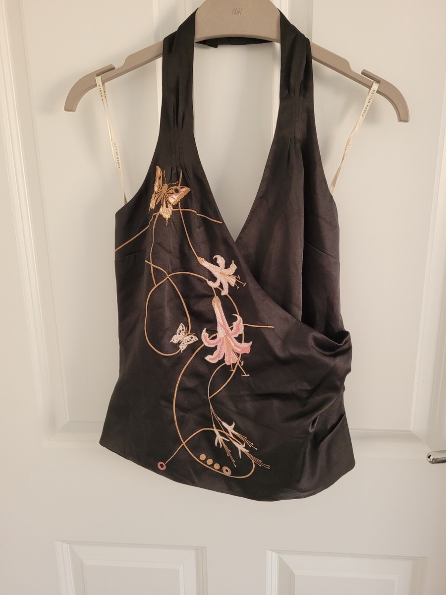 Chemise Karen Millen Avec Ourlet Plongeant Et Paillettes - Taille UK 12 - Noire - Neuve (Prix Conseillé 125€)