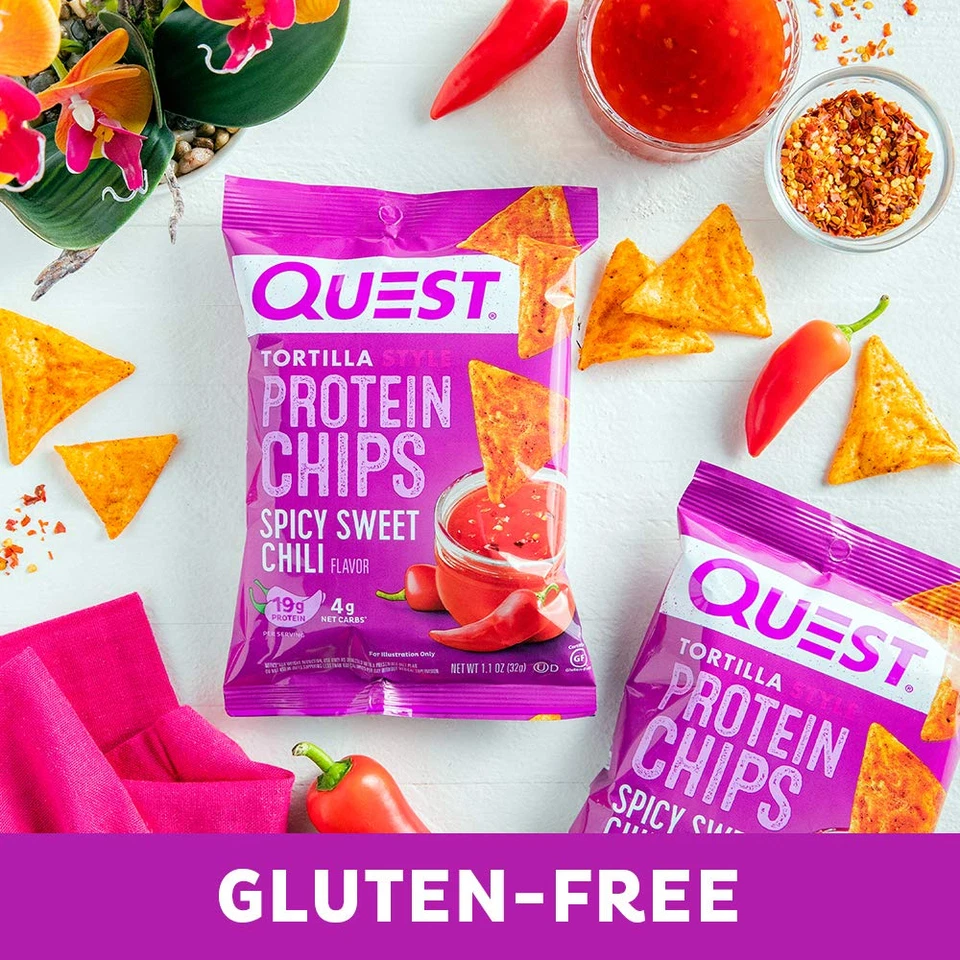 Quest Nutrition Spicy Sweet Chili Tortilla Chip, 19G Protein, 4G Net Carb, Low C - Image 3 of 4