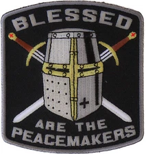 Blessed Are The Peacemakers Knight Christian Patch - 3.5x3.75 inch - P5828
