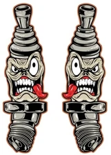 NEW LETHAL THREAT MR SPARKEY SPARKPLUGS L/R MINI DECAL STICKER 2.25"x3" RC00227