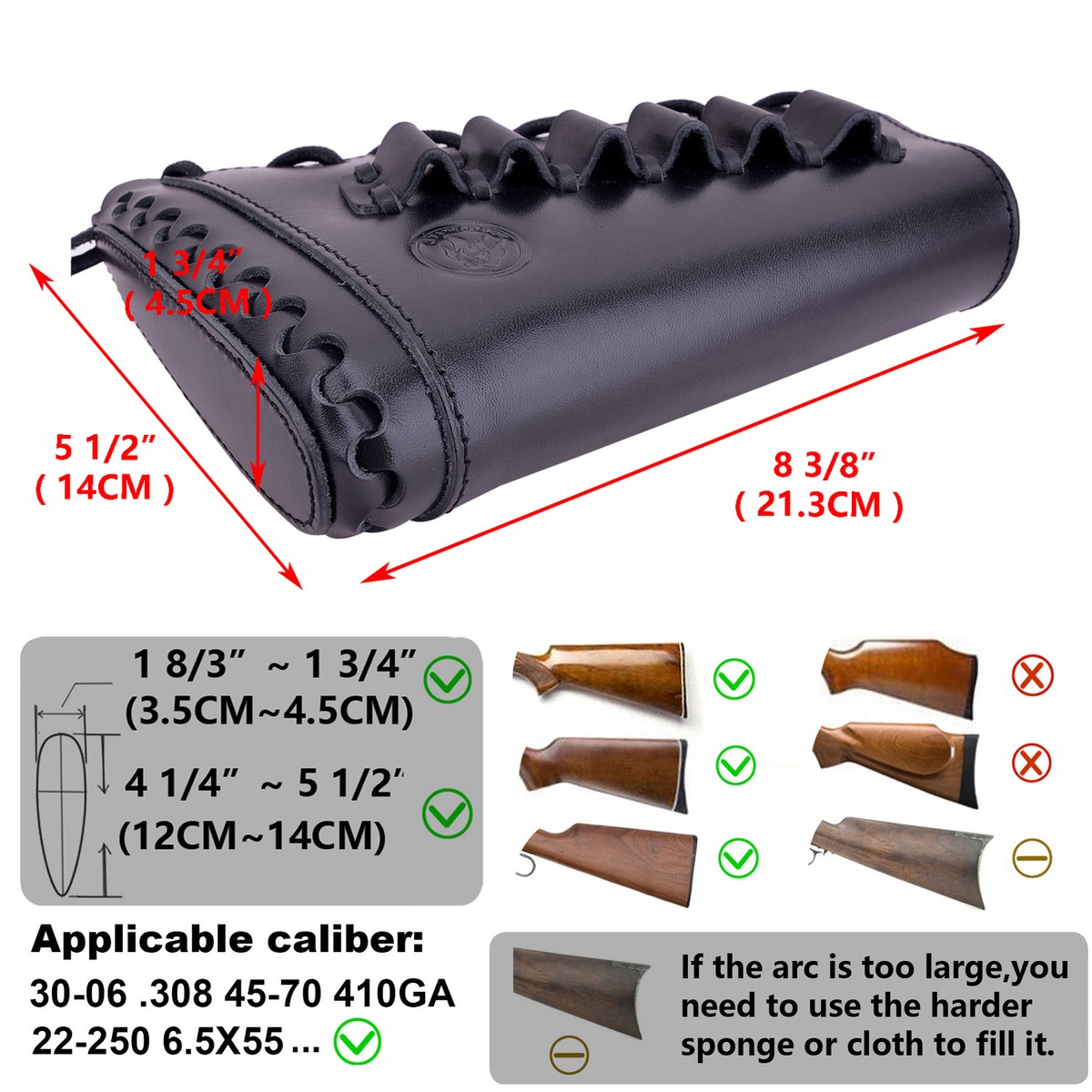 Support De Crosse En Cuir Pour Fusil - Poche à Munitions Adjustable - Wayne's Dog