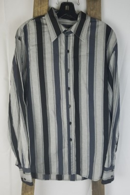 Camicia A Maniche Lunghe Button Down XL Da Uomo A Righe Larghe In