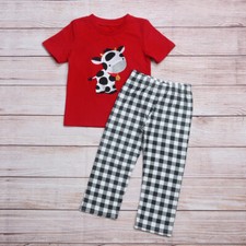 NEW Boutique Boys Farm Cow Short Sleeve Outfit Set