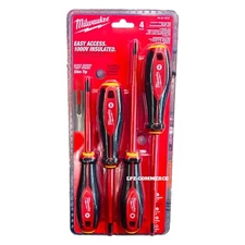 Milwaukee 48-22-2219 1000V Insulated Slim Tip Screwdriver Set 4Pc