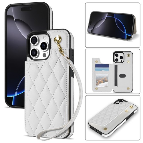 Leather Card Wallet Case Bag For Samsung S24 S25 iPhone 15 16 Stand Phone +Strap - Picture 17 of 19