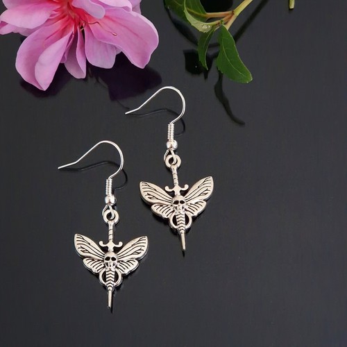 Dangle Drop Earrings Wicca Pagan Boho Symbol Goth Love Xmas Silver Plated Hooks - Picture 26 of 86