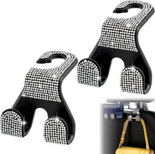 Car Headrest Hooks Bling Purse Hook Upgraded 2 in 1 Car Seat Hooks Rhinestone