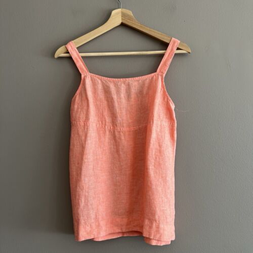 Camiseta sin mangas Athleta Voyager de lino para mujer sin mangas correas ajustables naranja talla XS - Imagen 3 de 12