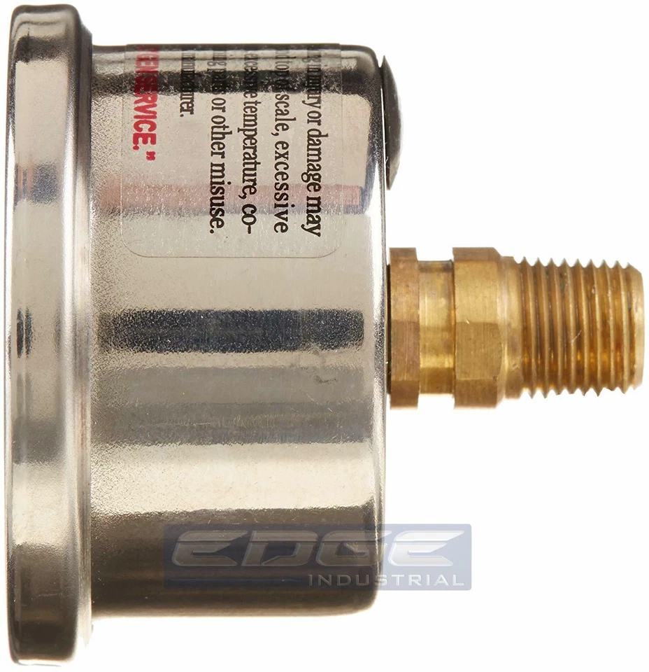 5 PACK LIQUID FILLED PRESSURE GAUGE 0-100 PSI, 1.5" FACE, 1/8" NPT BACK MOUNT - Image 3 of 3