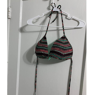 XL Eidon striped padded bikini top