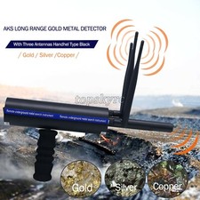 AKS Long Range Gold Metal Detector Gems Finder with Three Antennas Handheld tps