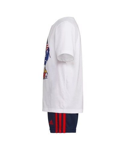 ADIDAS Little Boys Cotton Graphic T-shirt and Shorts Set Red/ White/ Blue Size 6 - Picture 4 of 4