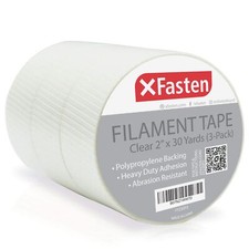 XFasten Filament Duct Tape, Transparent, 2 Inches x 30 Yards 3-Pack 