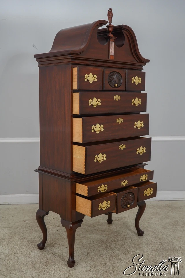 60836EC: HENKEL HARRIS королева Анна красное дерево 3 части Highboy - Изображение 3 из 4