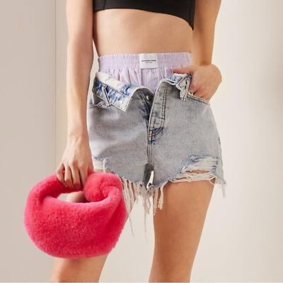 Brand new Alexander Wang bite flip boxer denim shorts 24 | eBay