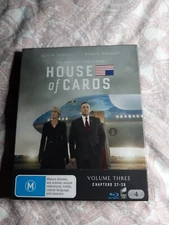 HOUSE OF CARDS. Season 3.(Vol 3,chptr 27-39) Bluray.4Disc.Like New.Reg Free. 
