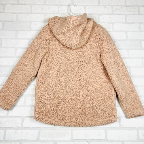 Abercrombie Kids Sherpa Fleece Cardigan Sweater Size 13/14 Pink Peach So Soft - Picture 10 of 14