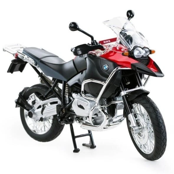 BMW R 1200 GS SCALA 1:9 MOTO DA STRADA NERA E ROSSA MODELLINO DIE CAST - Immagine 2 di 2