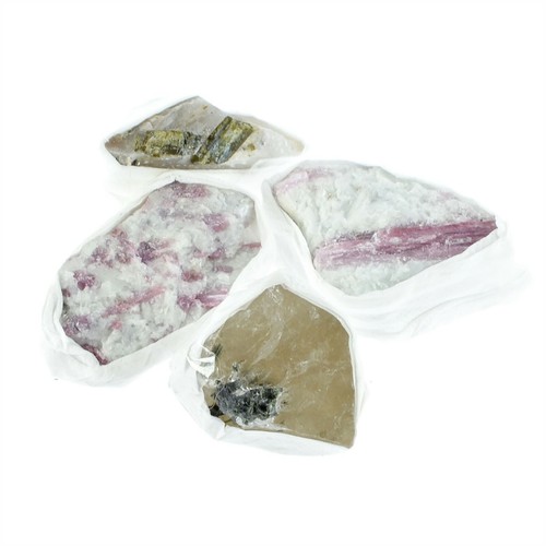 1 flat Green & Pink Tourmaline Rough Stones - Crafting Tumbling Rocks Wiccan - Picture 2 of 9