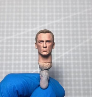 1/12 Painted Daniel Craig Agent Man Head Carved Fit For 6'' ML Action Figure