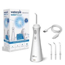 Image of Waterpik Water Flosser Cordless Plus With 2 Pressure Settings 4 Tips White WP490