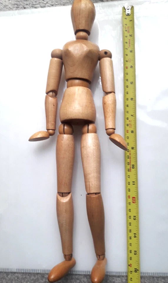 Figura madera posable calidad escultura artista modelo madera articulada vintage - Imagen 1 de 4