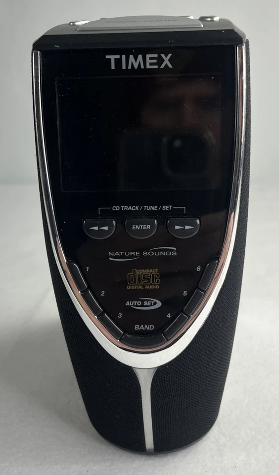 Timex T625B Juego Automático Triple Alarma Reproductor de CD Reloj Radio Sonidos Naturales - Probado Foto 2 de 4