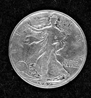1942 Walking Liberty, silver Half-dollar, circulated, ungraded