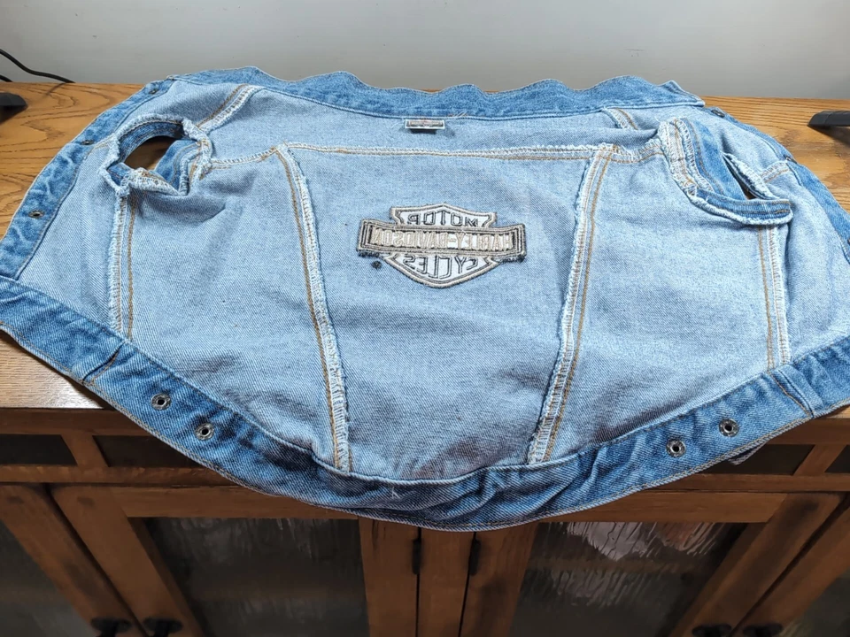 Harley-Davidson Perro Denim Chaleco Chaqueta Mediana Producto con Licencia Oficial  Foto 3 de 4