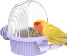 No Mess Bird Feeder W/ Water Dispenser Food  Water Bowl Parakeet Parrot
