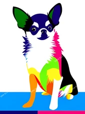 8x10 Photo Art Print  - Chihuahua Modern Pop Art Picture Chihuahuas Dog Portrait