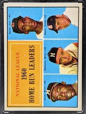 1961 Topps ⚾ #43 1960 NL Home Run Leaders Aaron, Mathews & Banks 🥳🎁 SHIPS FREE