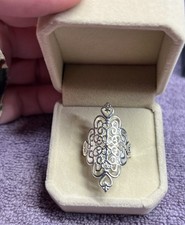 Vintage 925 Sterling Silver Filigree Statemen...