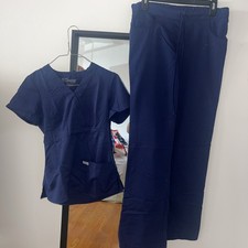 Grey  s Anatomy by Barco abc Studio Navy Scrub Set Women XS Top  S Pants Tall