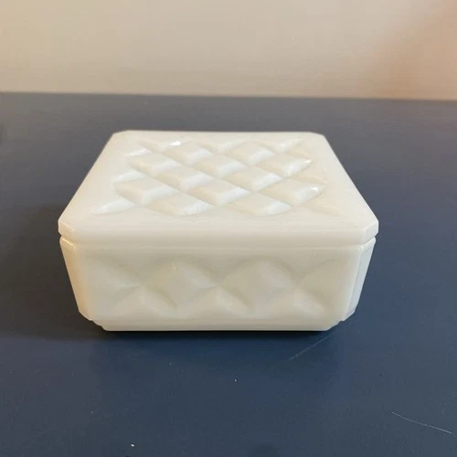 Vintage Milk Glass Covered Dish