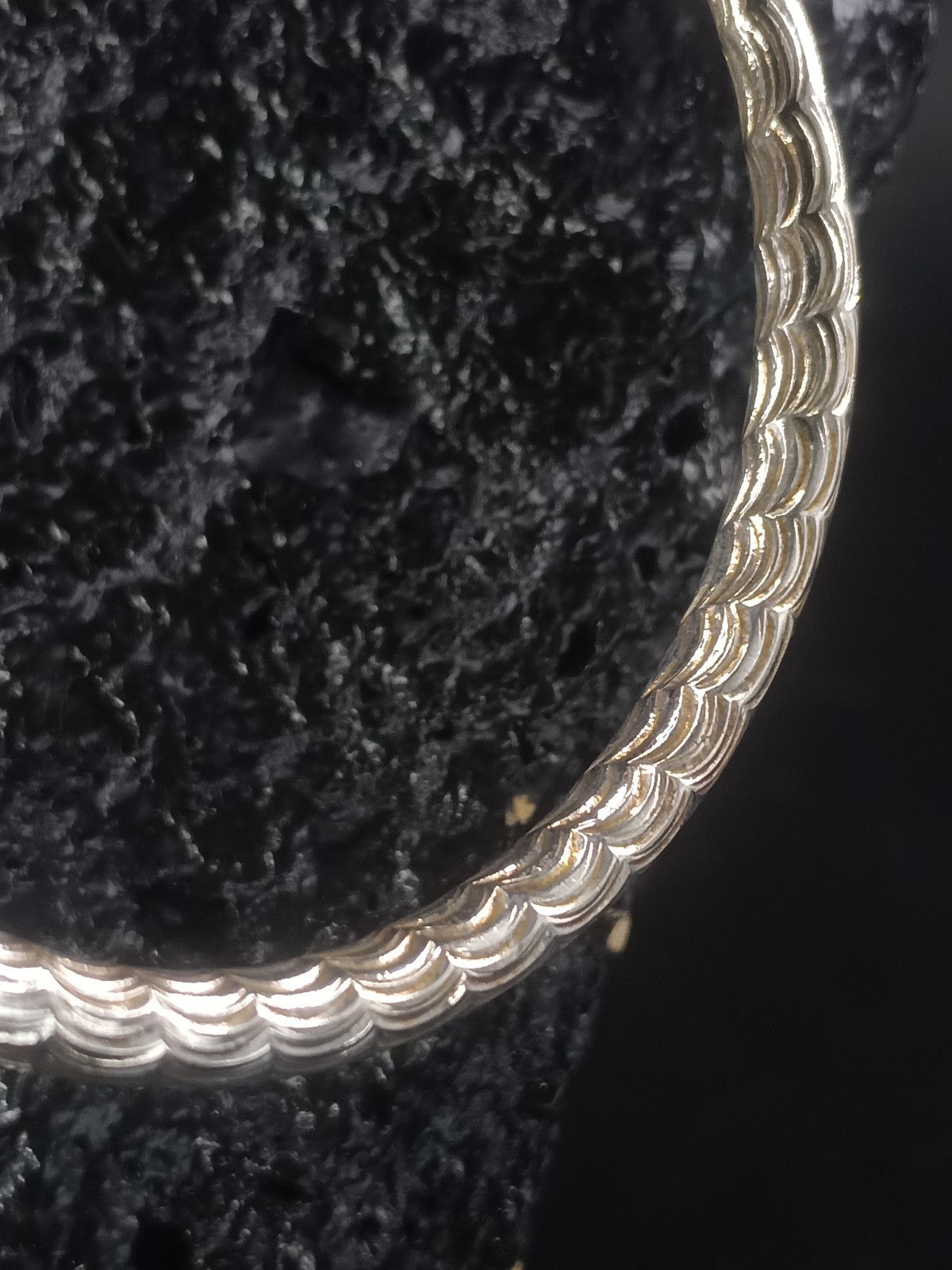 Sterling Silver Torque Bangle Engraved Vintage So… - image 5