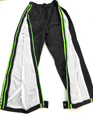 Y2K Adidas Zip Legs to Waist Wide Leg Nylon Black Track Pants Women's Medium